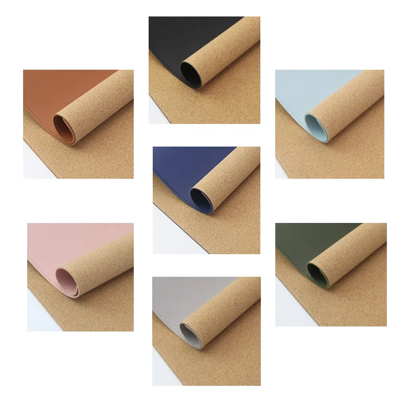 Custom Cork and Leather Desk Mat — product image