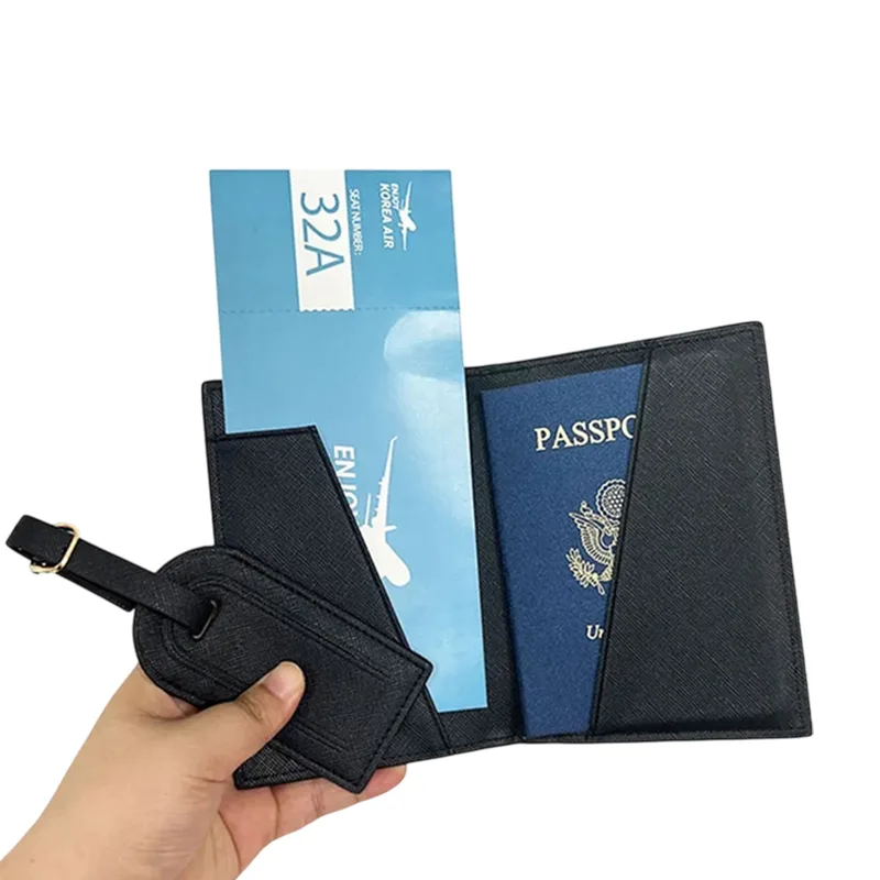 Custom PU Passport Holder and Luggage Tag Set — product image